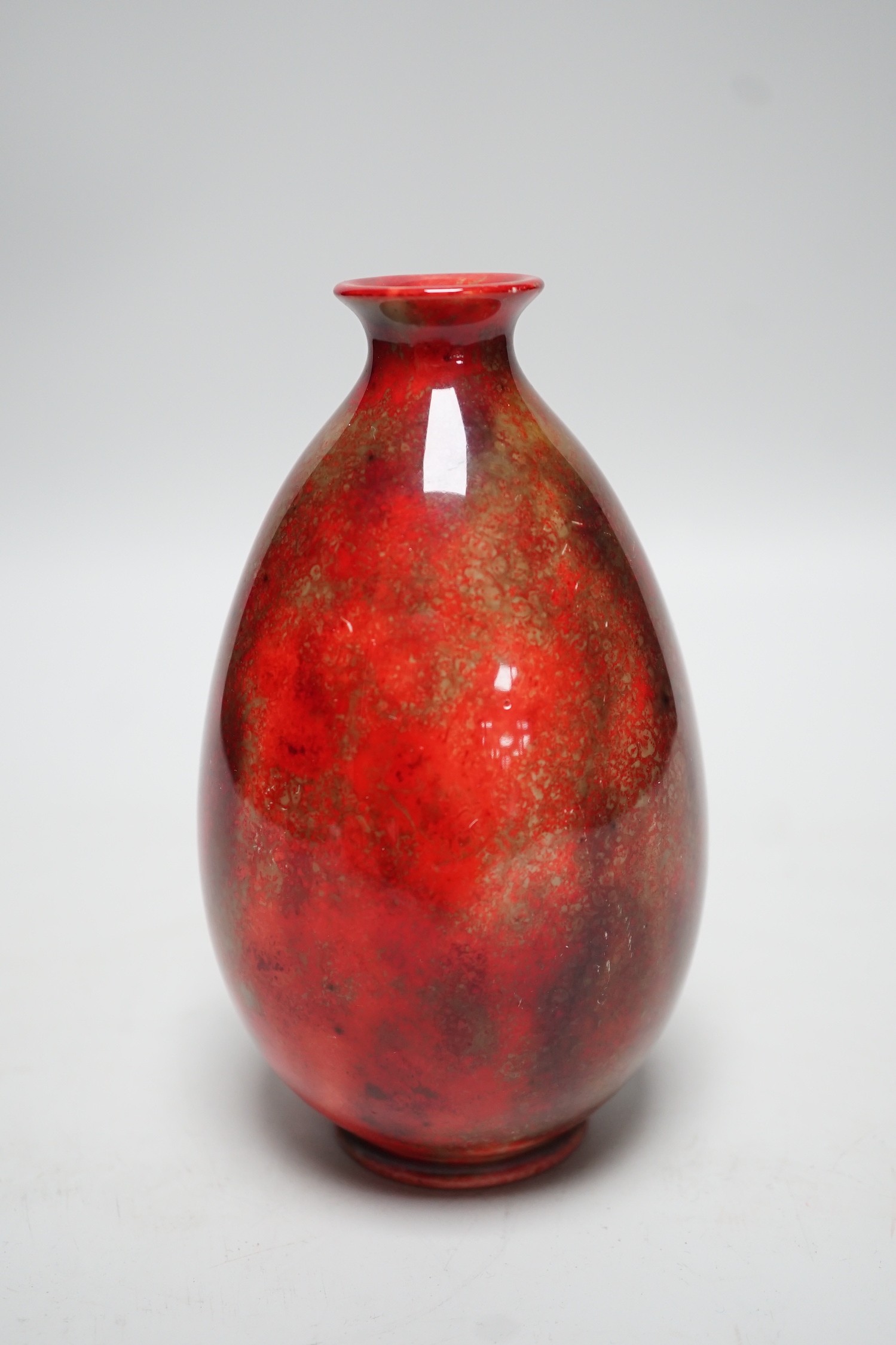 A Royal Doulton flambe vase by Fred Moore, 14cm